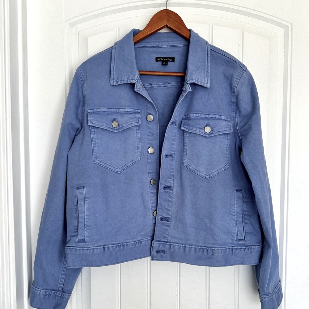 J Crew denim style jacket in periwinkle